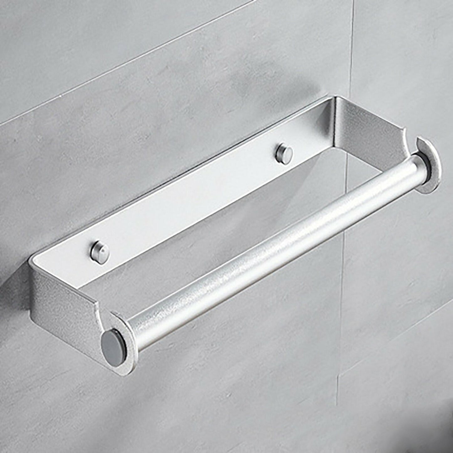 Aluminum Wall Mount Rack Bathroom Paper Towel Holder Silver