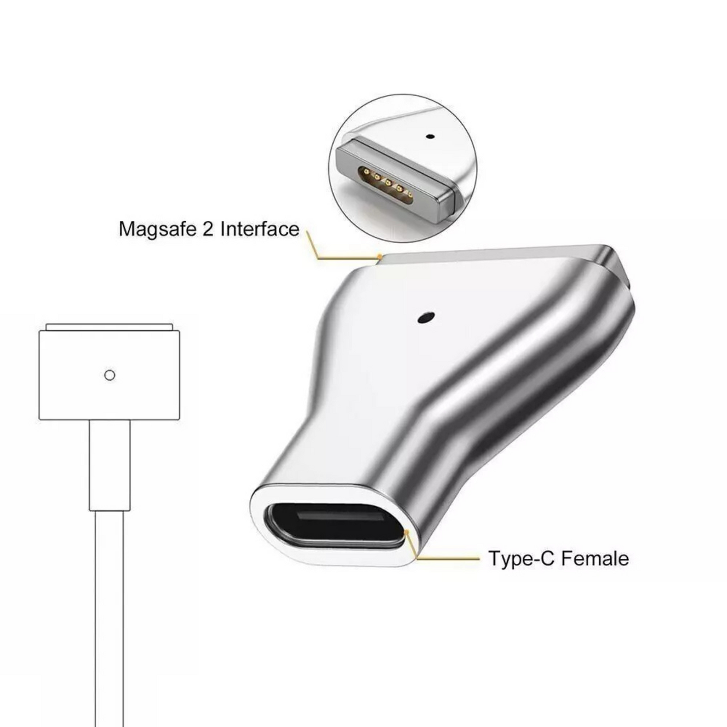 Adapter Plug Converter For MacBook Air Charging USB Pro Type C to Magsafe 2