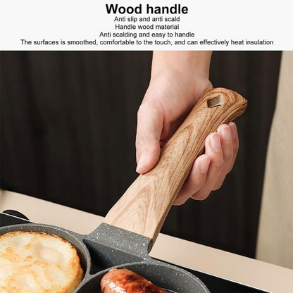 Non-stick Round Fry Egg Pancake Pan 3 Holes Frying Pan Giftbox