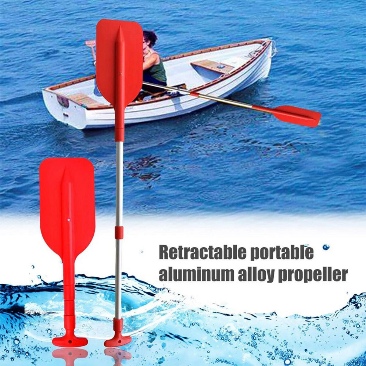 Kayaking Canoeing Travel Outdoor T-Grip Paddle Portable Water Sports Red