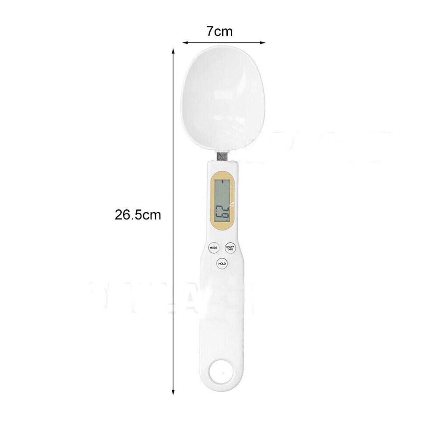 Electronic Food Scale Spice Weight Measuring Spoon Digital LCD Display White