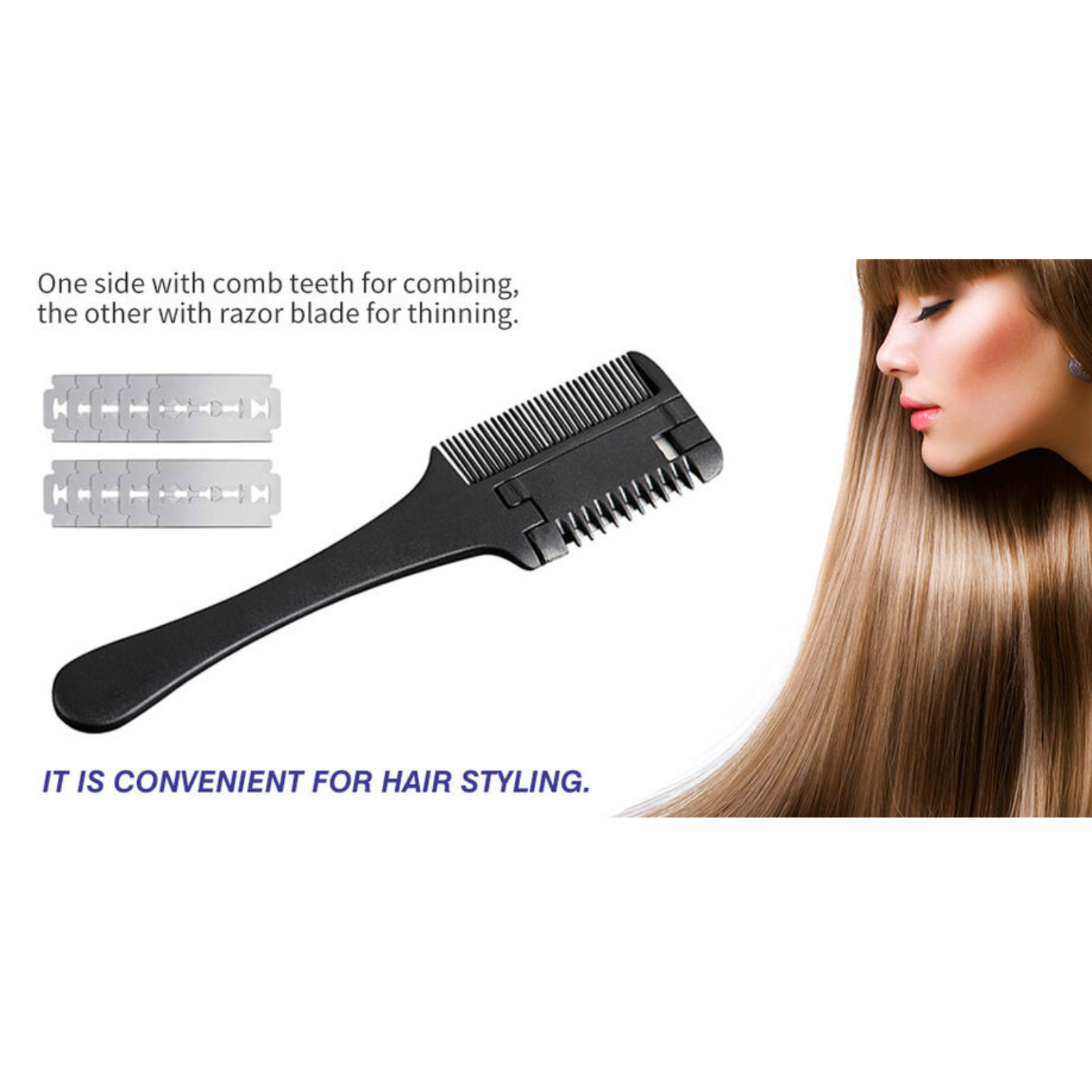 Hair Cutting Thinning Trimmer Professional Hairdressers Razor Comb Razor DIY