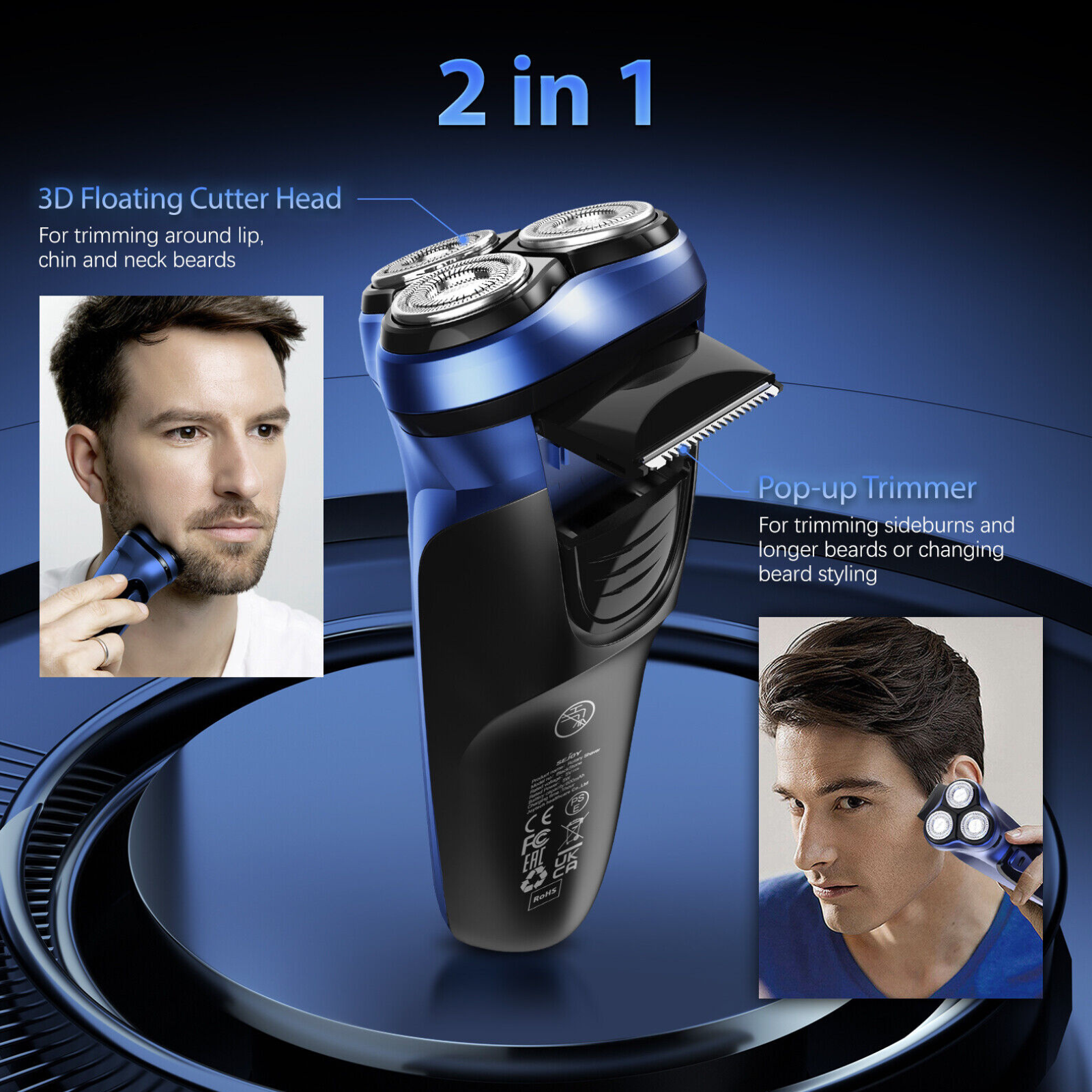 Portable Cordless Electric Shaver Rechargeable Beard Trimmer