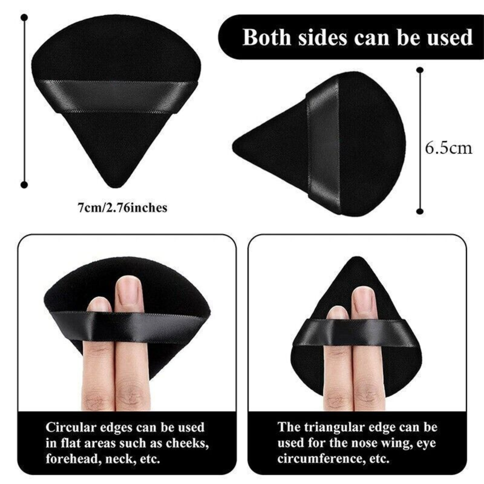 Powder Puff Cotton Sponge Make Up Tool Cosmetic Triangle Mini MakeUp Black