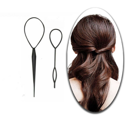 Clip Loop Ladies Girl Ponytail Maker Braid Hair Styling Tool 2PCS Set Topsy
