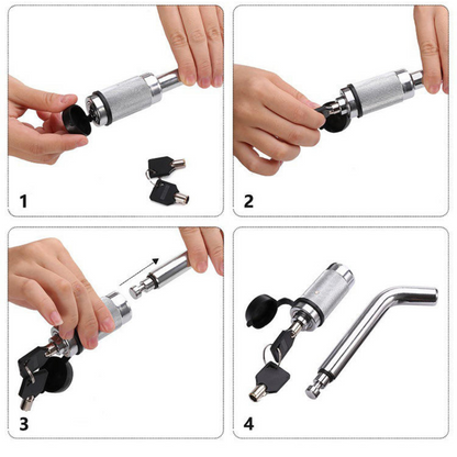 Anti Theft  L type Caravan Trailer Hitch Pin Lock Receiver Tow Bar Security