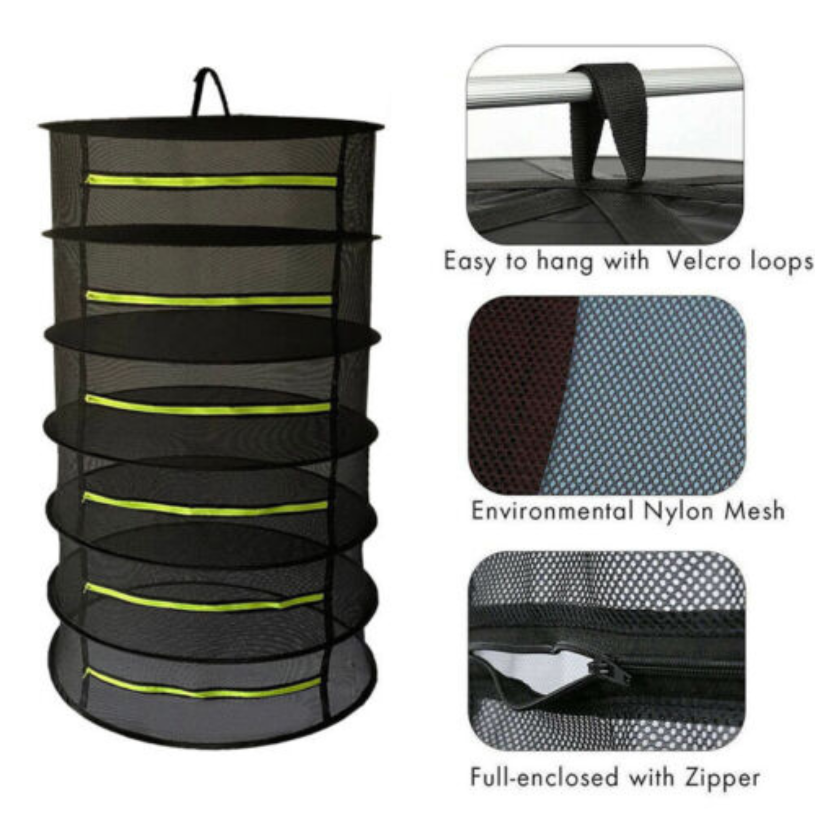 8 Layers Herb Drying Rack Net  Folding Fishing Net Hanging Basket Dry Rack