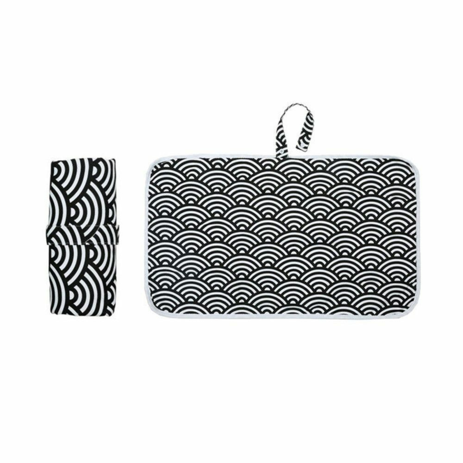 Portable Waterproof Reusable Change Mat Nappy Diaper Cloud Waves Pram Bag