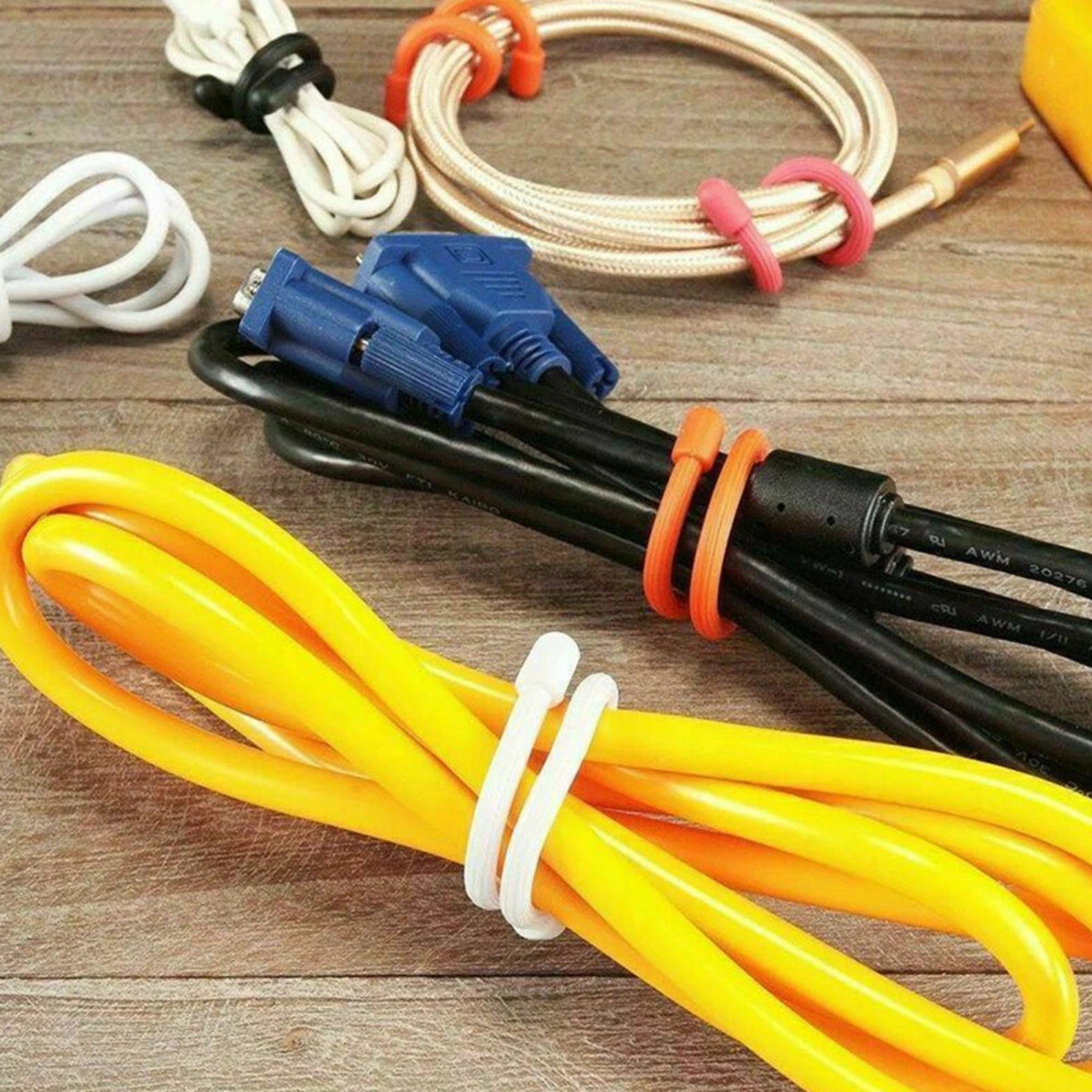 Reusable Twist Ties Cable Rubber Magic 6inch Multipurpose Wire Fasteners 5x