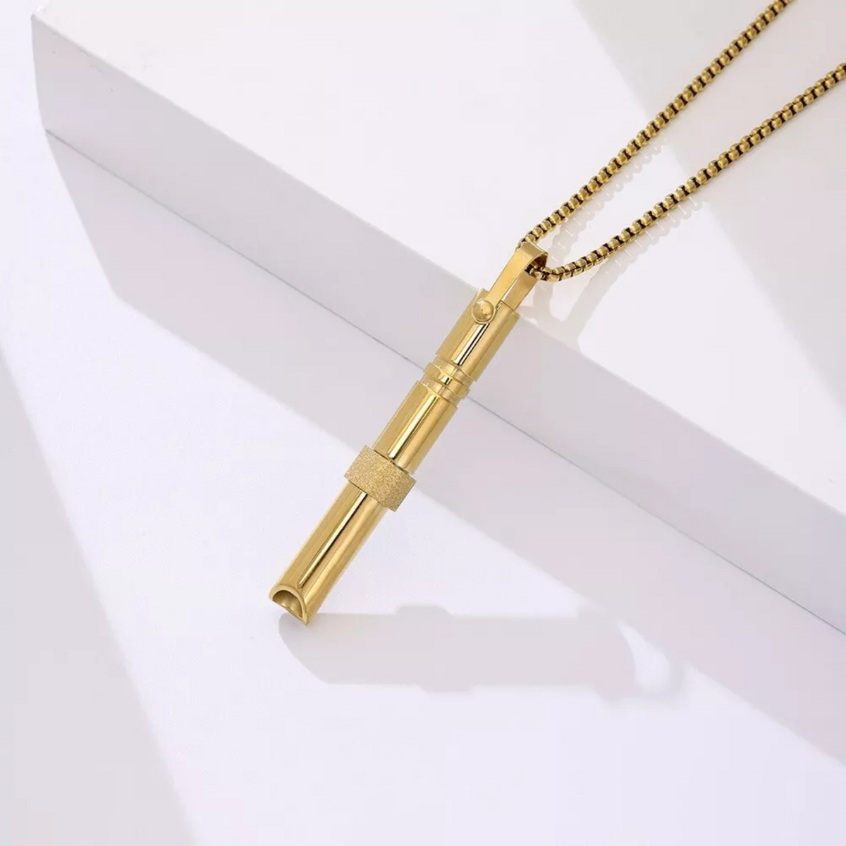 Breathing Necklace Meditation Anxiety Stress Relief Natural Calming Gold