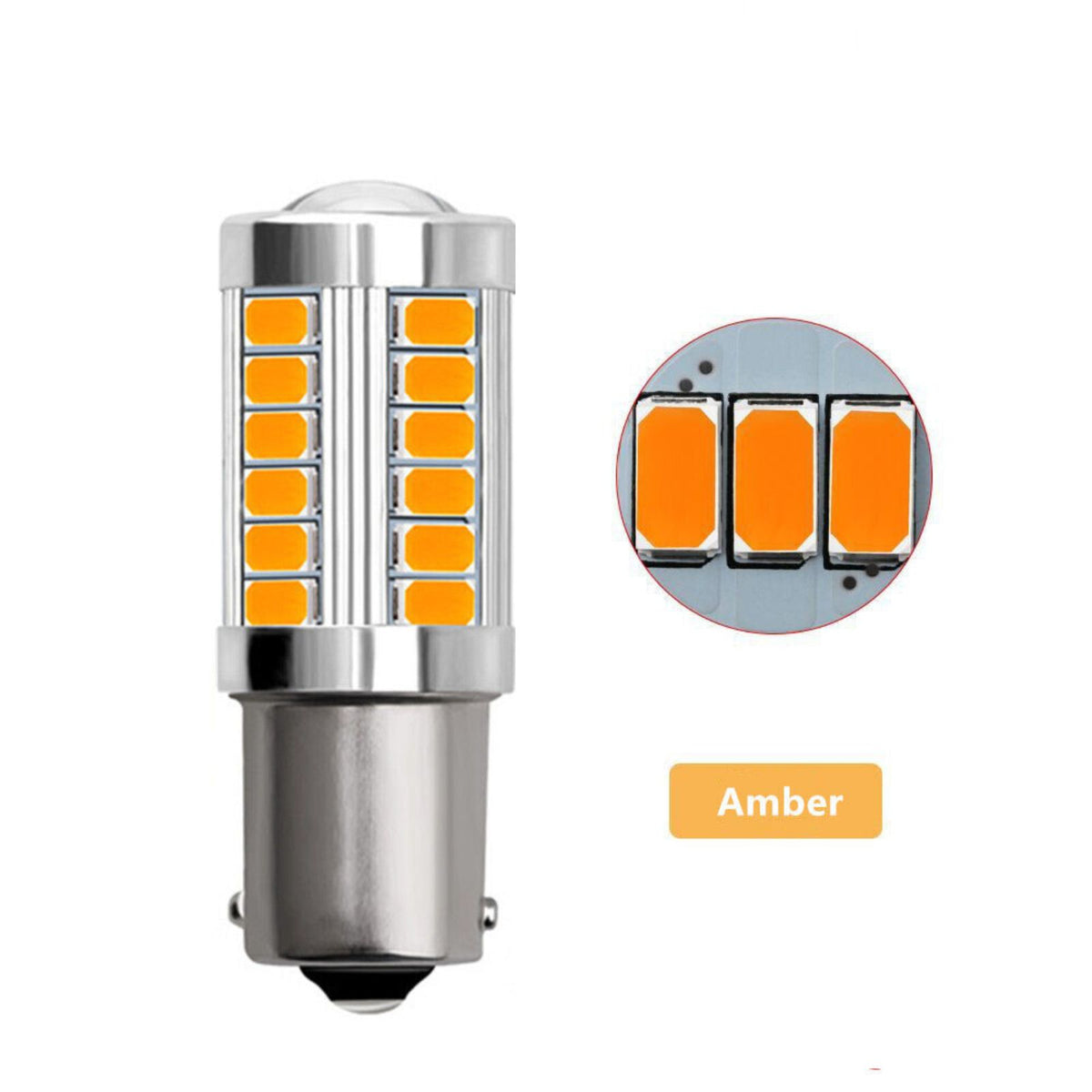 1156 P21W 33LEDS BA15S 5730 Canbus Bulb 4x Led Turn Signal Indicator Amber Globe