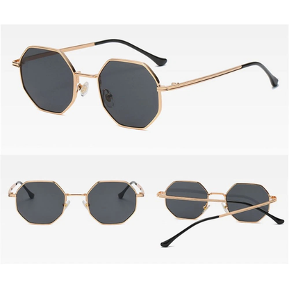 Gold Black Grey Square Sunglasses Stylish Eyewear for Men Women Fashion Pro