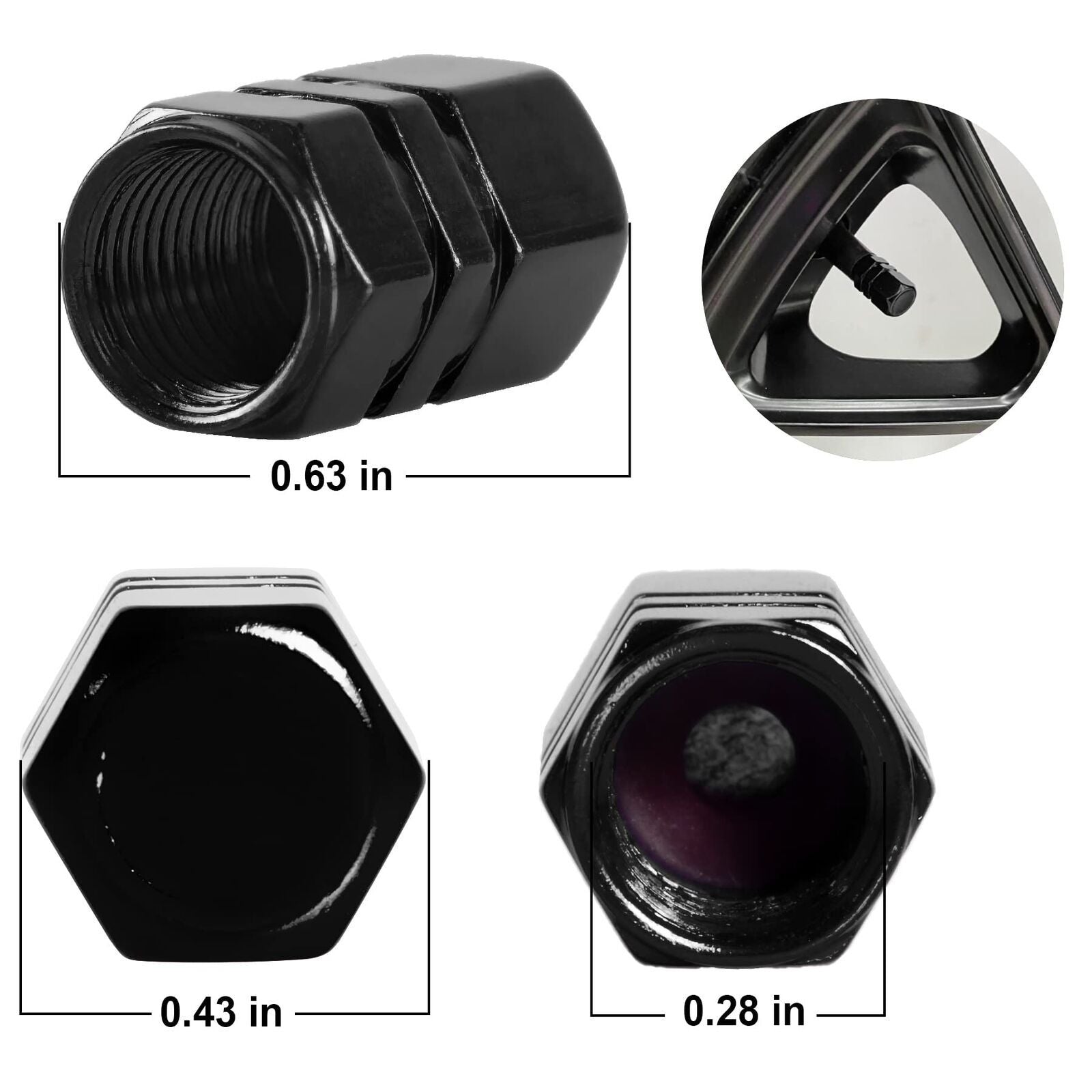 Tire Truck Cover Motorbike Dust Bike Screw 4pcs Black Tyre Valve Caps Stem Wheel