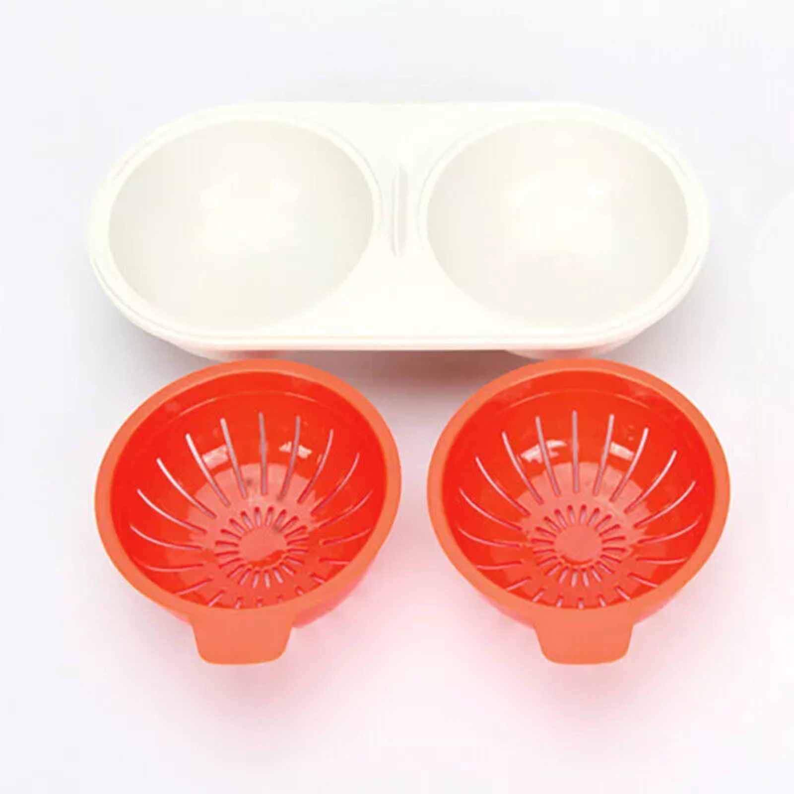 Sandwich Breakfast Cooker Egg Poacher Microwave Oven Kitchen Novelty Orange