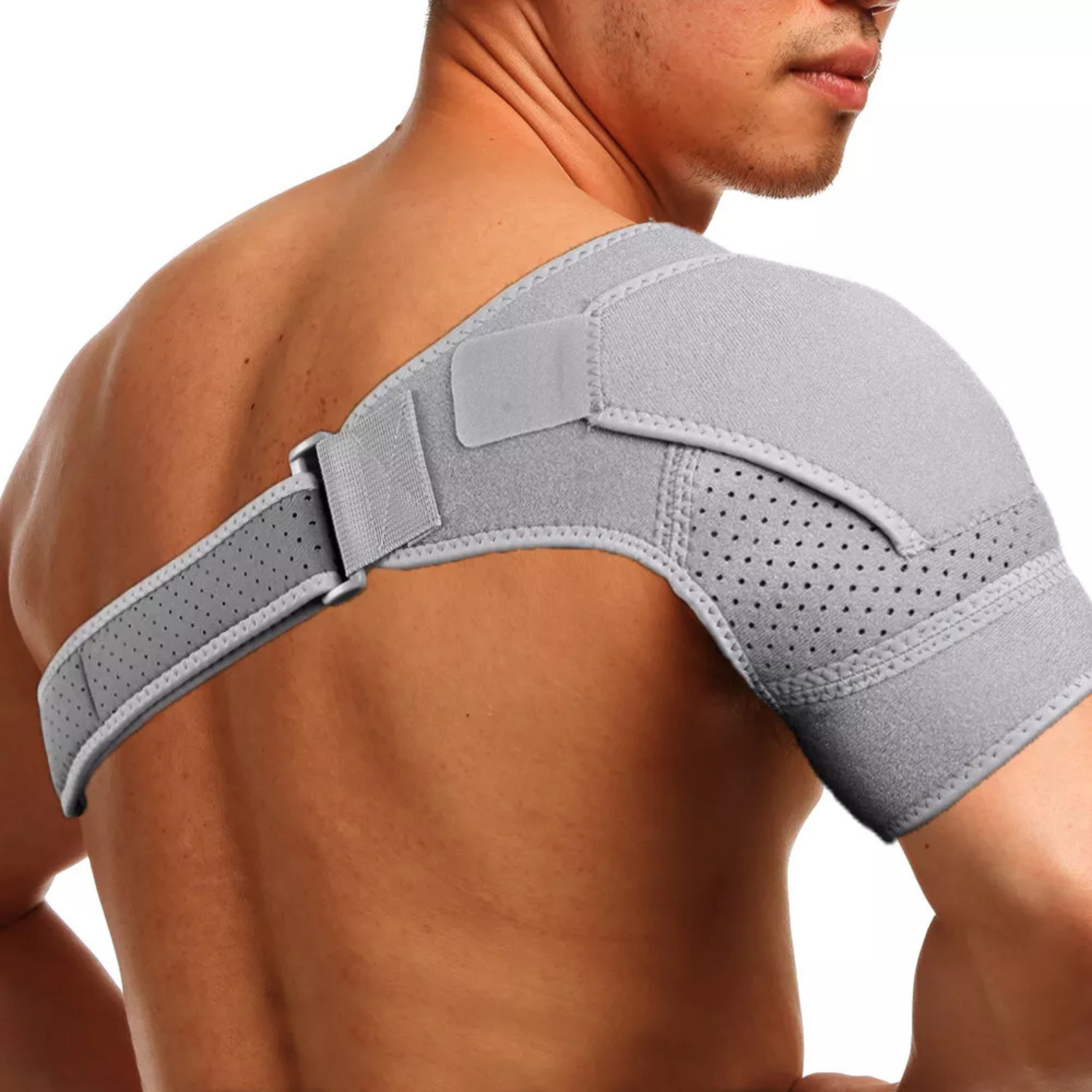 Grey Men Women Belt Sleeve Support Therapy Shoulder