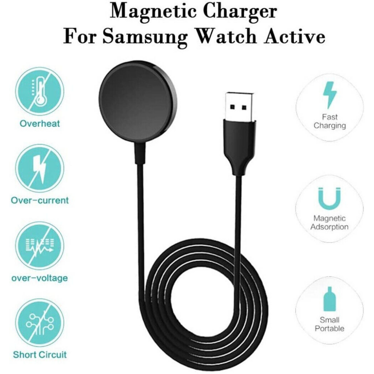 Samsung Galaxy Watch Active 1/2/3 40/41/44mm USB Charger Dock Cradle Cable