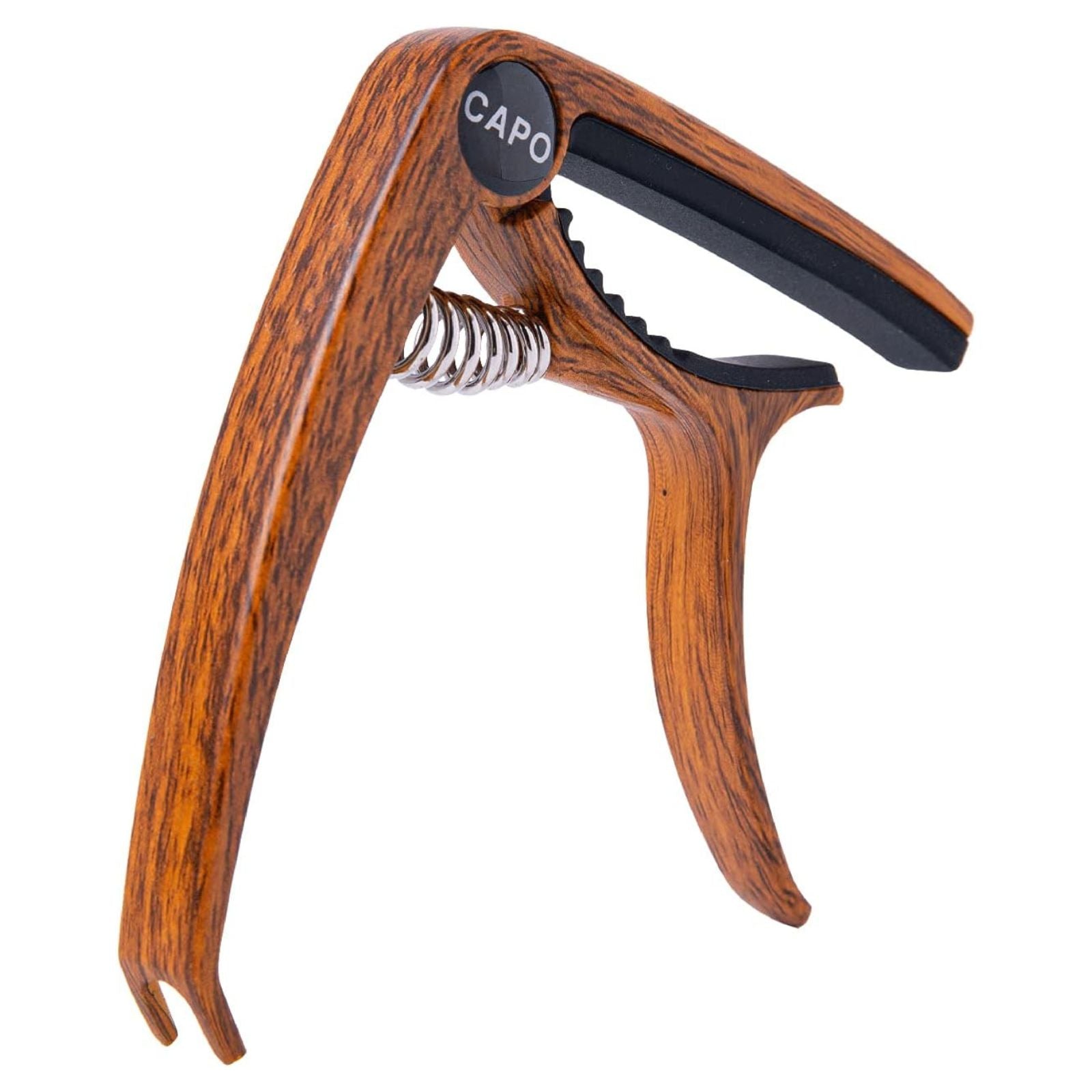 Key Clamp Capo For Acoustic Electric Bass Guitar Quick Change Wood Grain Alloy