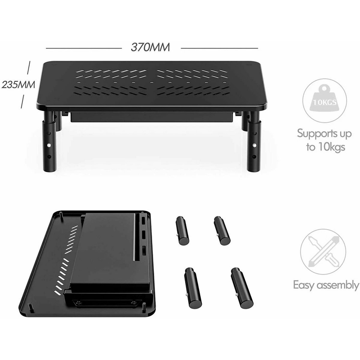 Computer Monitor Stand Riser for Laptop Desktop Screen Organisation