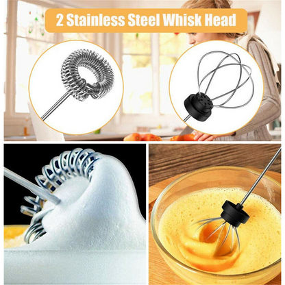 Coffee Milk Frother Electric Egg Beater USB Rechargeable Foamer Mixer Tool White