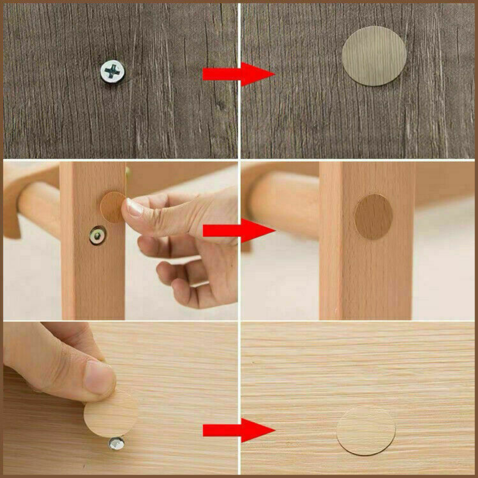 20mm Kitchen Cams Furniture Caps Holes Self Adhesive Screw Cover PC 106