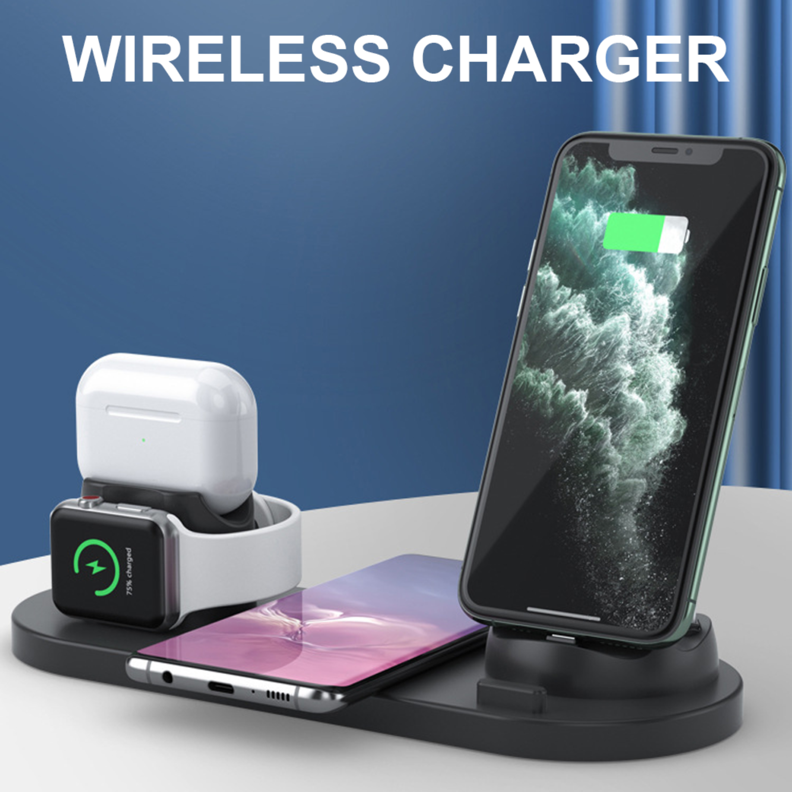 Fast Charging Dock  All In One Wireless Charger For Mobile Phone Android Apple