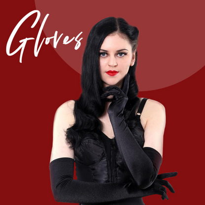 Black Womens Glove Prom Wedding Ladies Long Satin Gloves Opera Costume