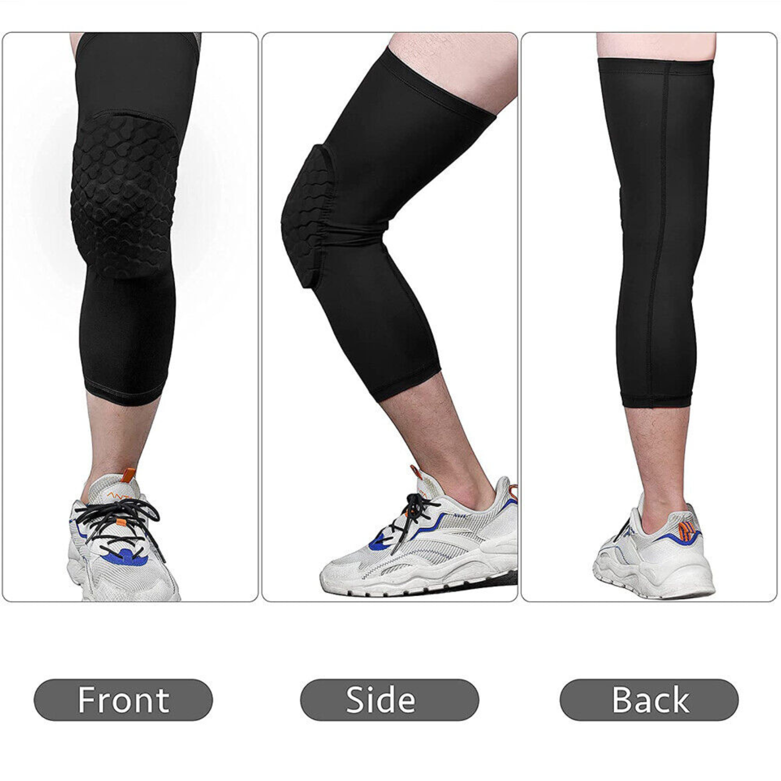 Crashproof Long Sleeve Support Brace Knee Leg Protector Honeycomb Pad Basketball