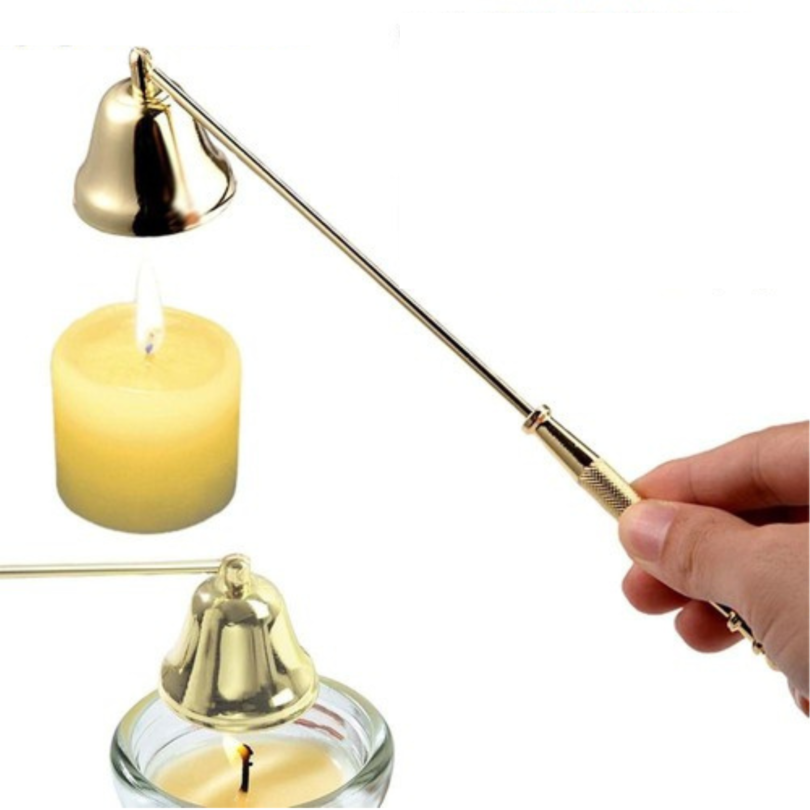 Flame Stopper Anti-Slip Candle Snuffer Decorative Accessory Gold/A