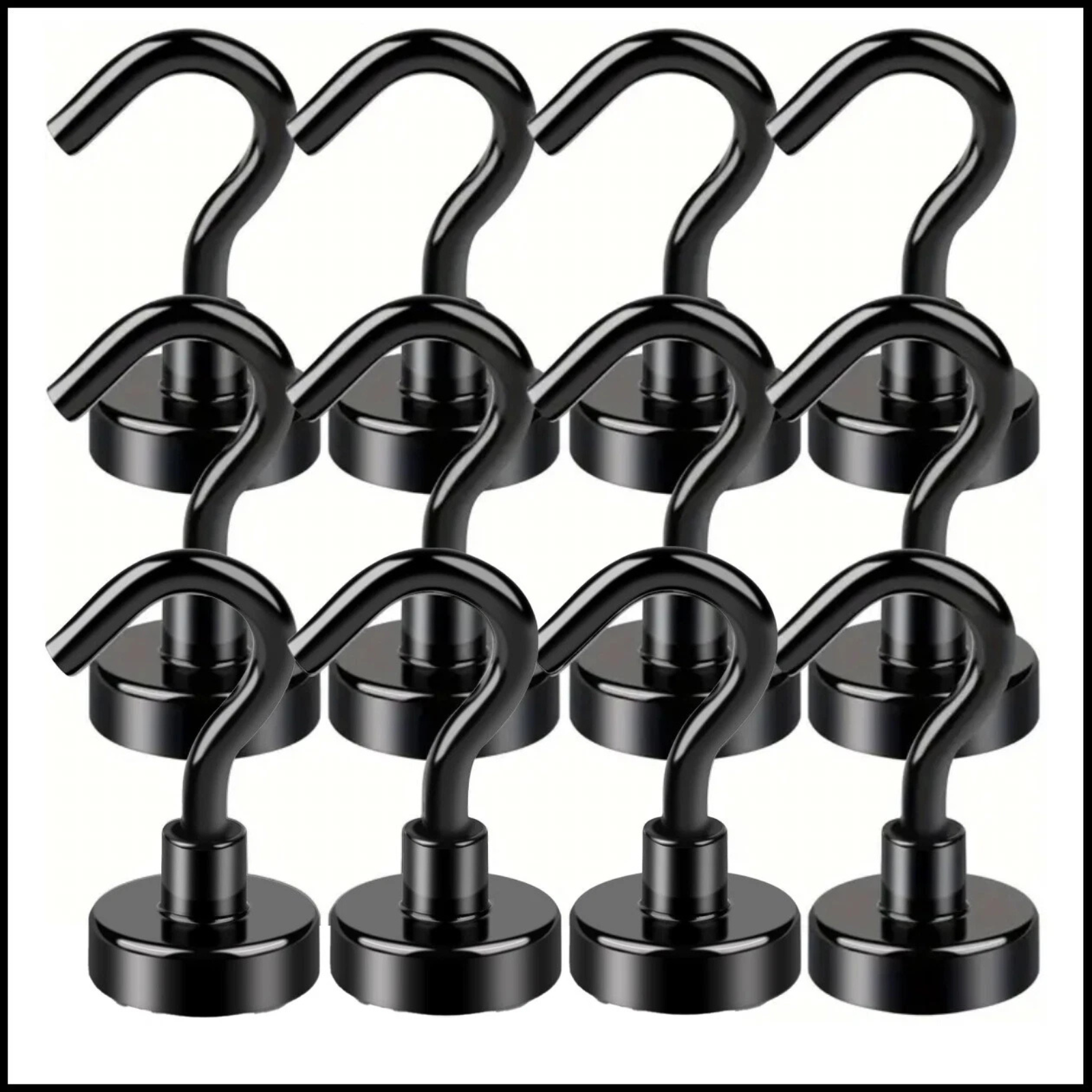 Magnetic Hooks Heavy Duty 8kg Neodymium Magnet Set 12x