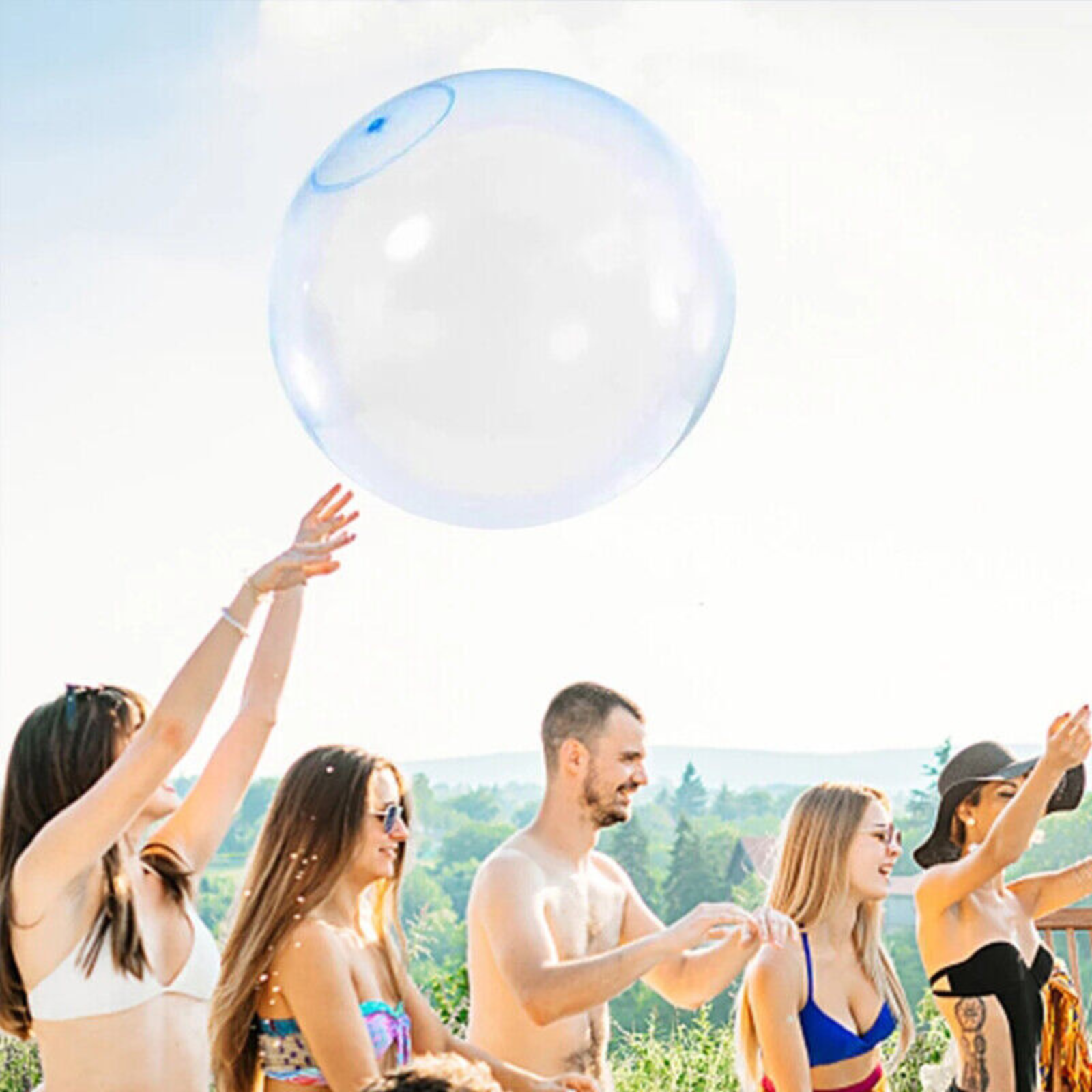 Blue Water Balloons Inflatable Wubble Bubble Ball Firm  Super Soft Refillable