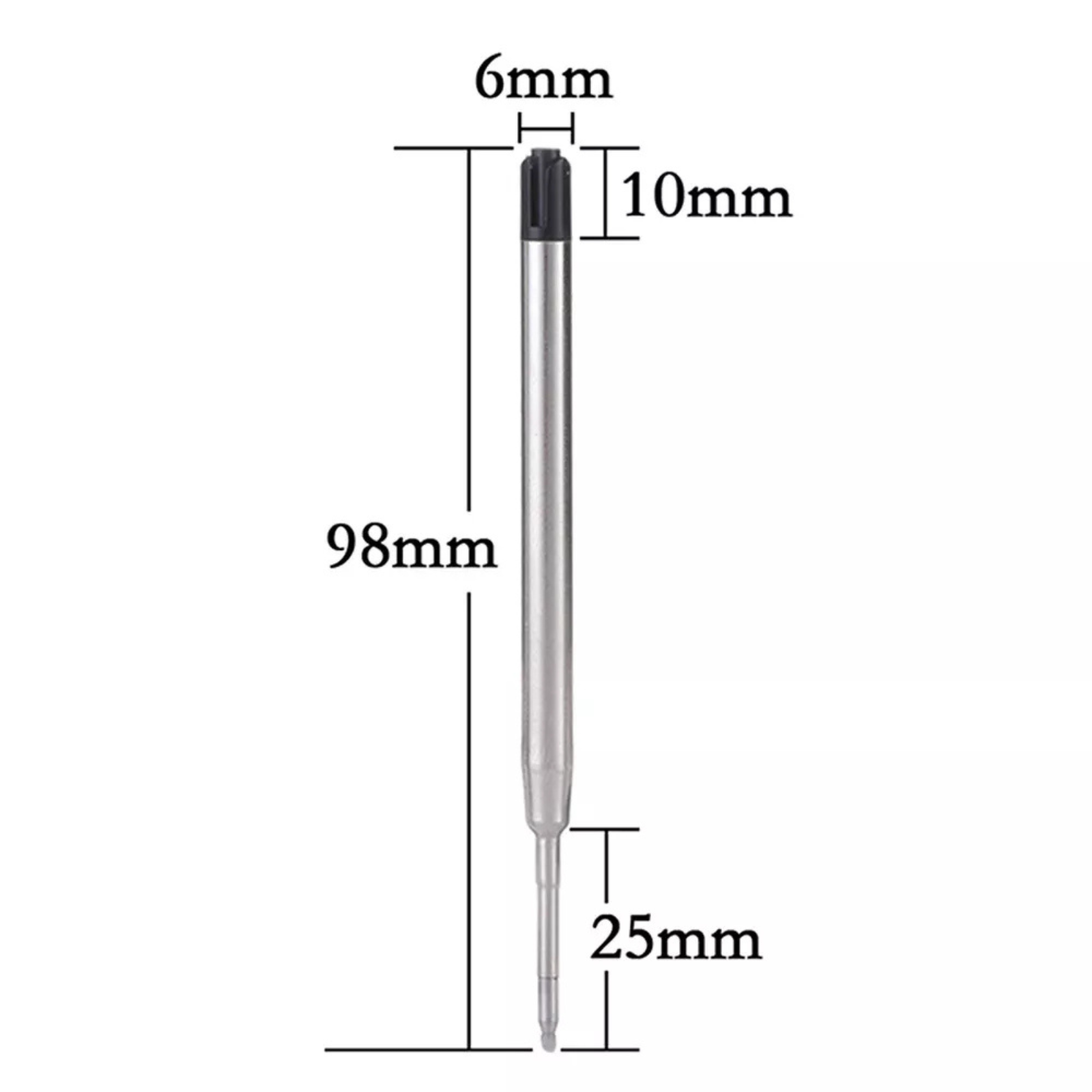 Parker Pen Point Compatible 10 x Black Ballpoint Pen Refill Medium