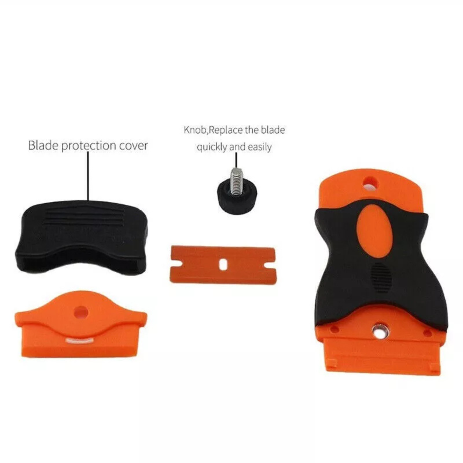 Adhesive Scraper Plastic Razor Blade Paint Glue 1x Plasric Scraper + 10x Plastic