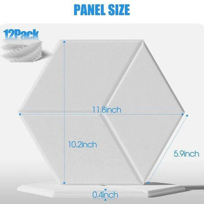 Self Adhesive Acoustic Foam Sound Insulation 12Pack Sound Proofing Panels White
