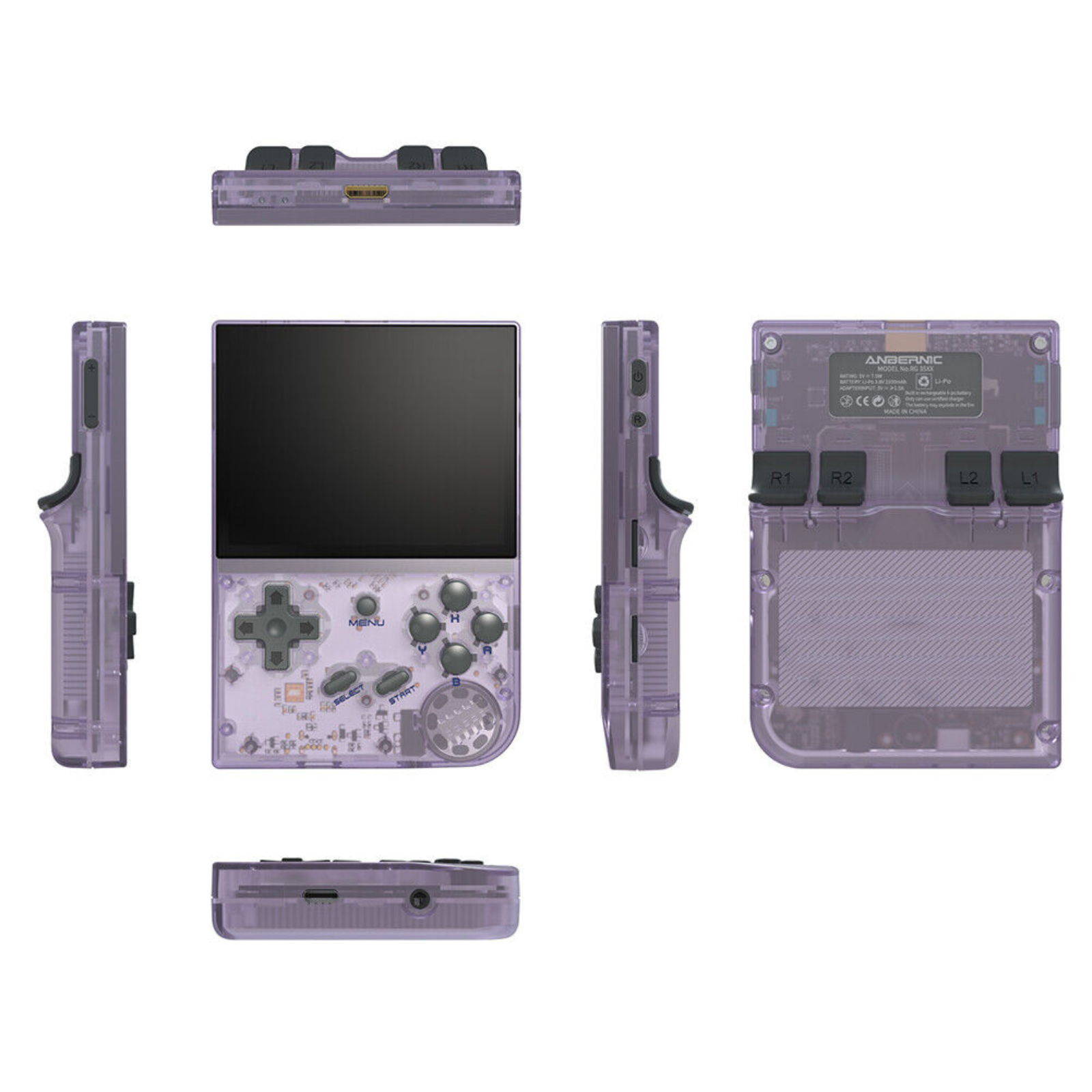 3.5 Inch IPS Linux 64G RG35XX Retro Handheld Game Console Purple