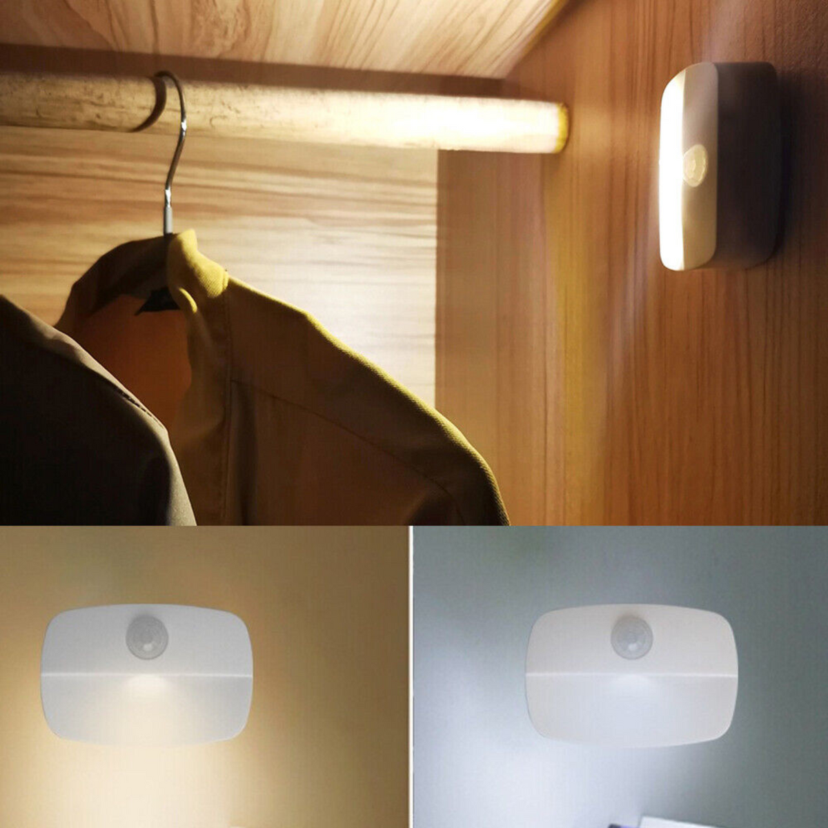Cordless Night Light LED Motion Sensor PIR Light Closet Stair Battery Powered