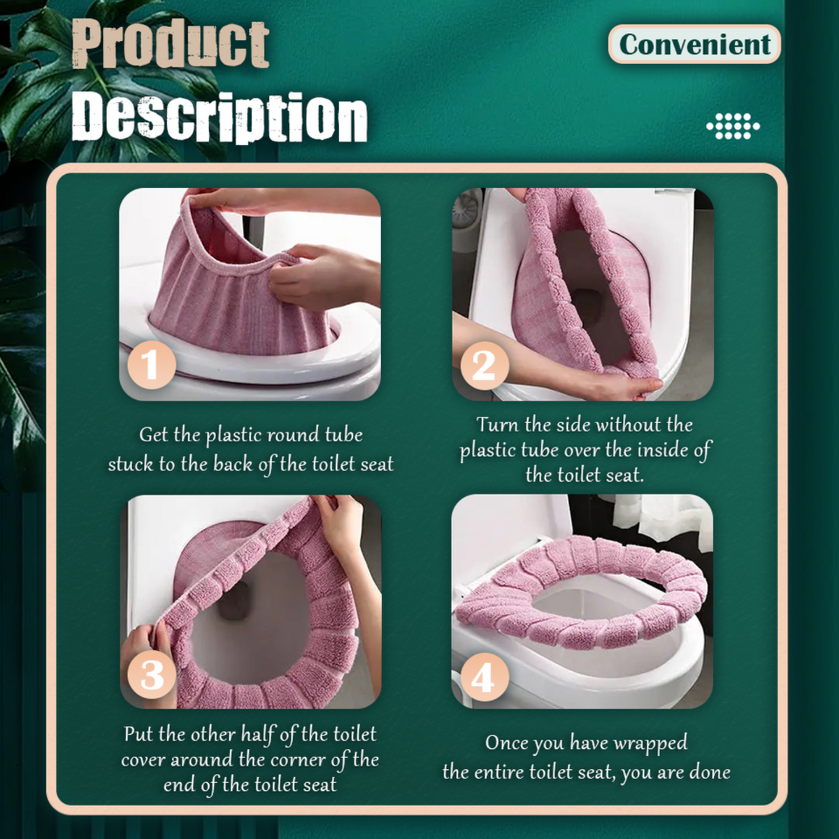 Warmer Washable Mat Cover Pad Pink Soft Bathroom Closestool Toilet Seat