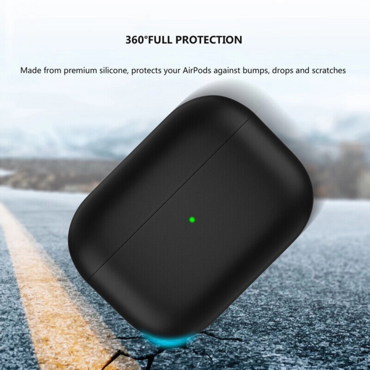 Black Airpods Silicone Case Pro Shockproof Slim Soft Protective Cover Skin Cases