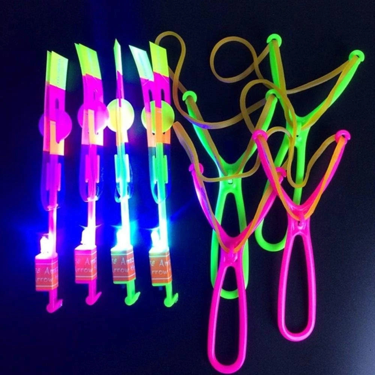 LED Light Amazing Arrow Flying Toy Kids Elastic 10x Fun Play Accessory