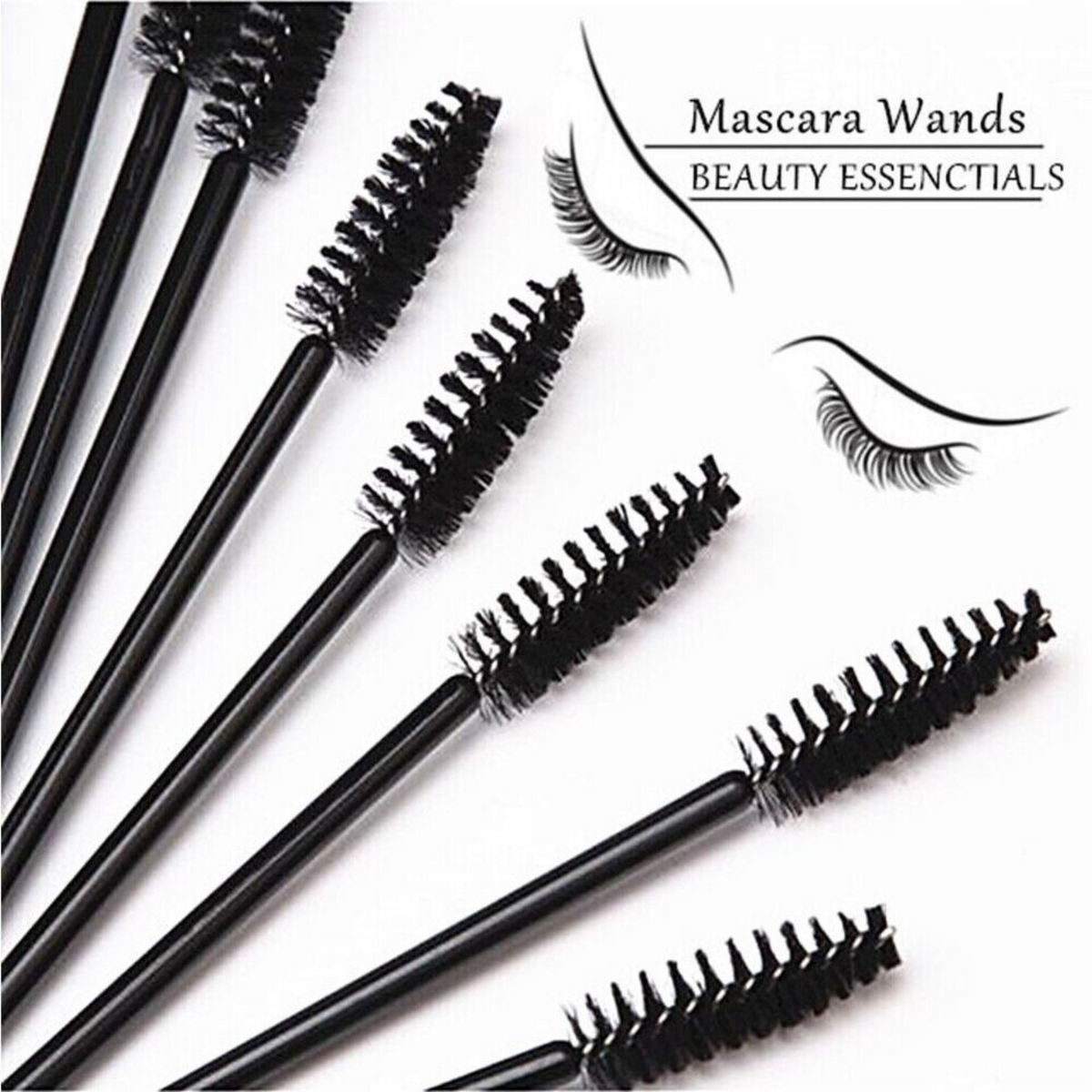 Extension Spoolies Eyelash Brush Applicator Disposable Mascara Wands Black
