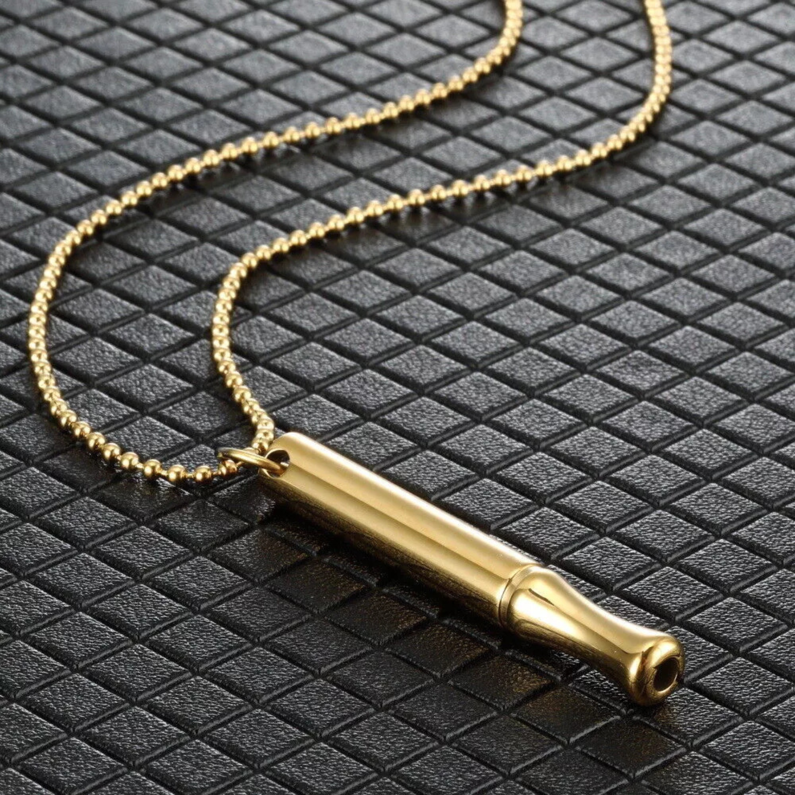 Natural Anxiety Relief Stress Straws Mindful Necklace Breathing Straw Gold