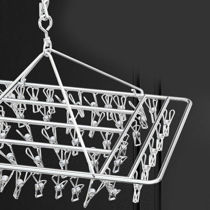 40 Pegs Laundry Clothes Sock Underwear Hanger Stainless Steel Rack