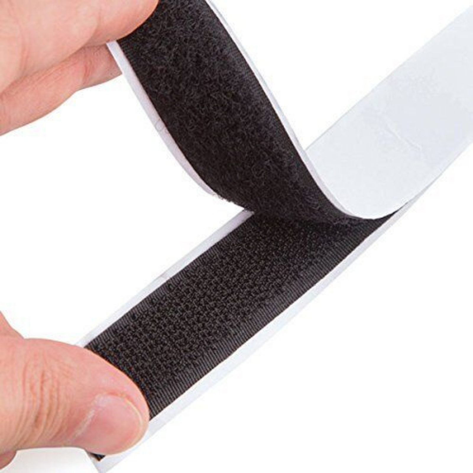 Black Fastener Tape Self Adhesive Hook And Loop Sticky Back 25mm