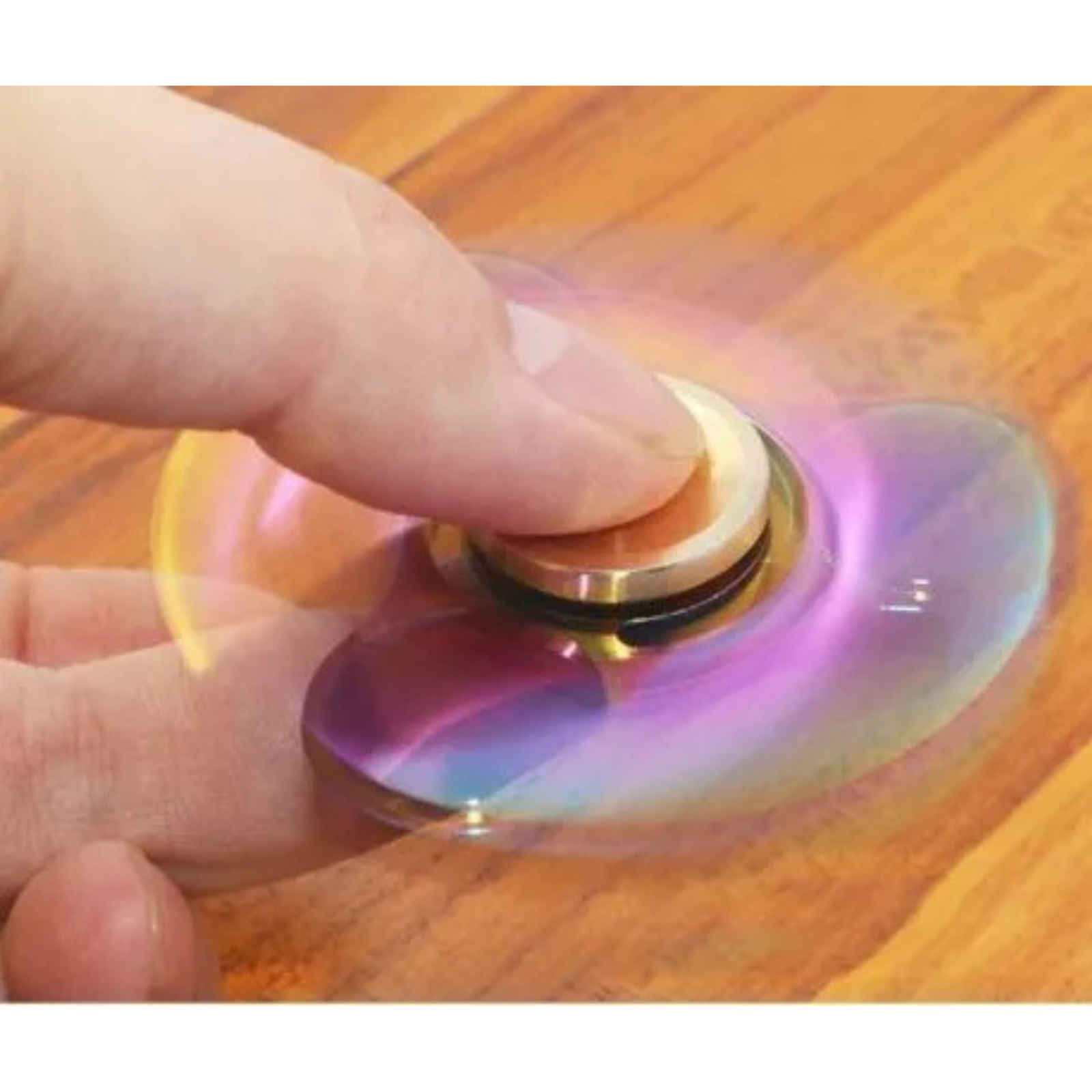 Tri-wing Fidget Spinner Rainbow Heavy Metal EDC Focus Finger ADHD