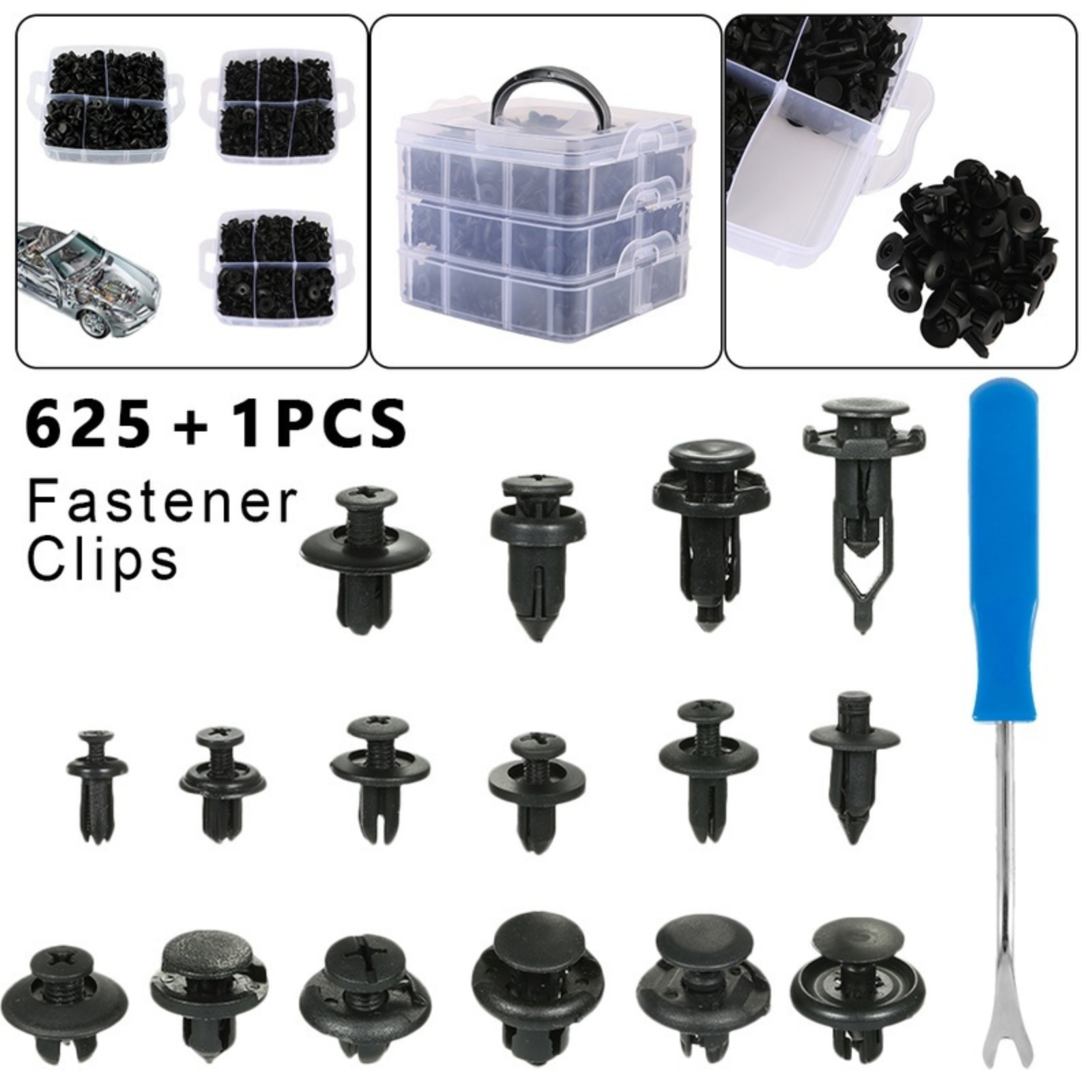 Clip Kit For Car Trim Body 625x Door Panel Plastic Rivets