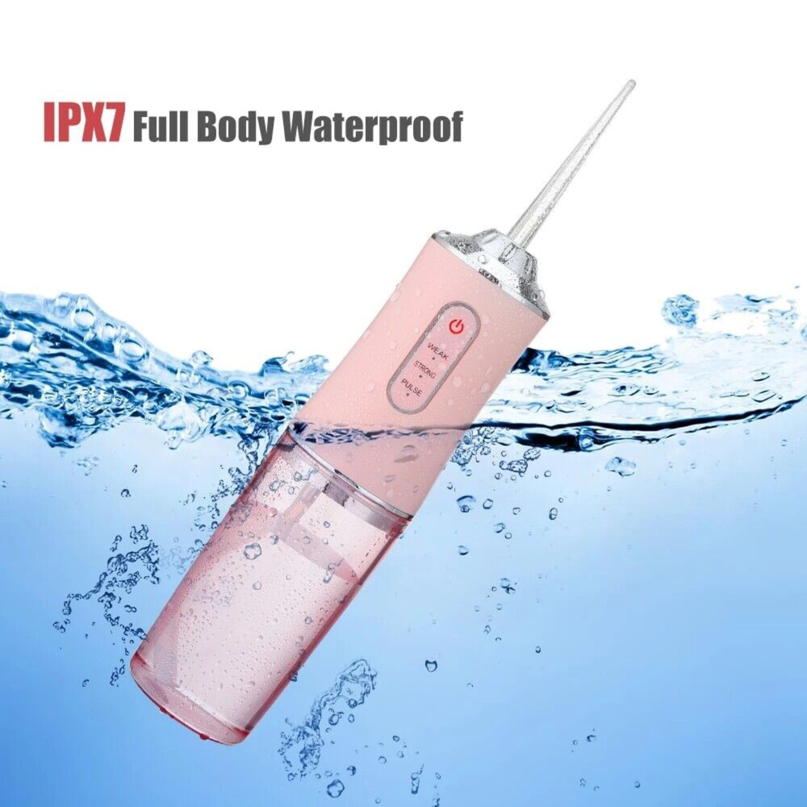 Dental Teeth Flosser Tooth Cleaner 4 Nozzles Cordless Oral Irrigator Pink