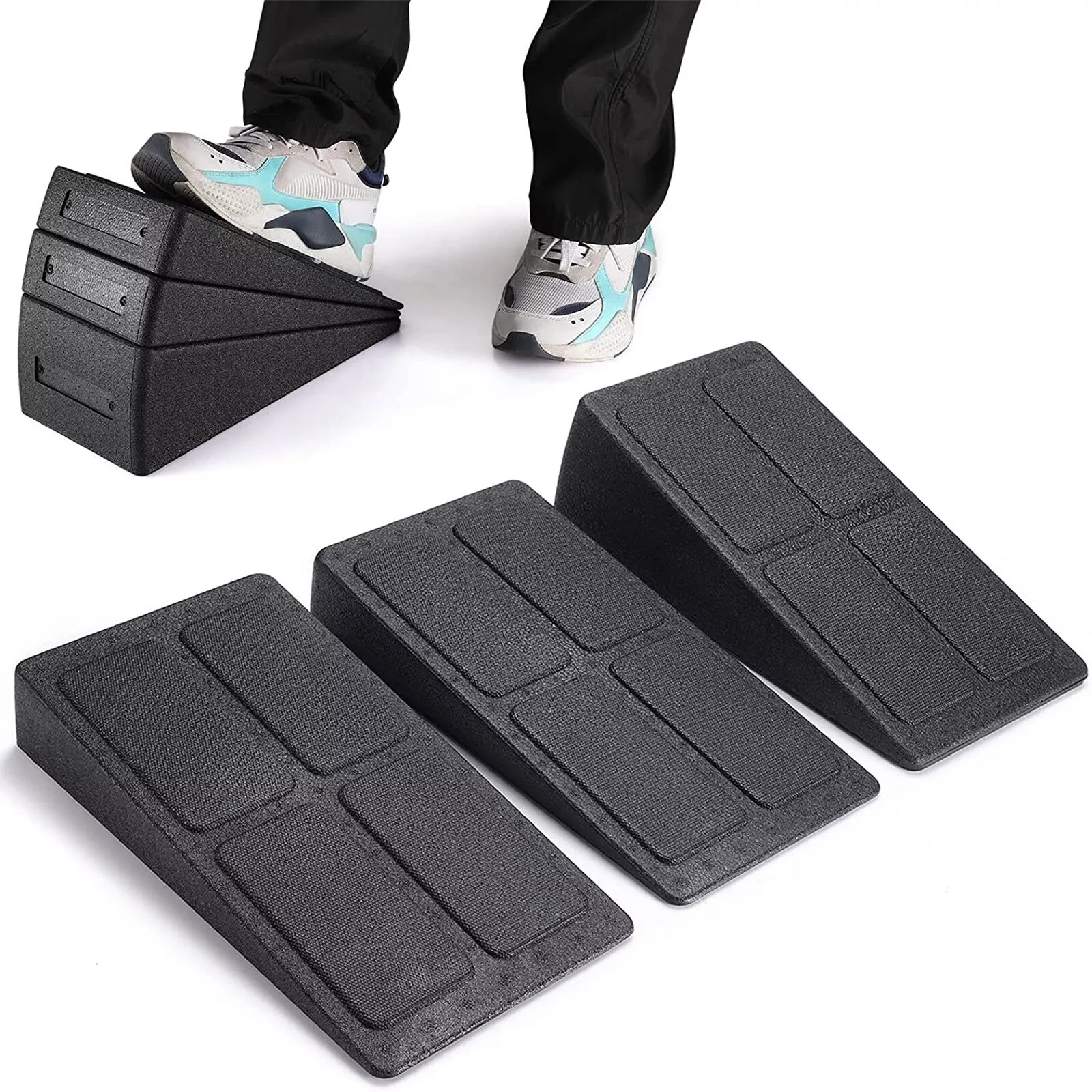 3X Adjustable Slant Squat Wedge Boards for Stretching and Calf Trainin