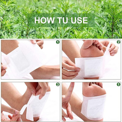 100pcs Natural plant Toxin Removal Detox Foot Patches Pads  Sticky Adhesive