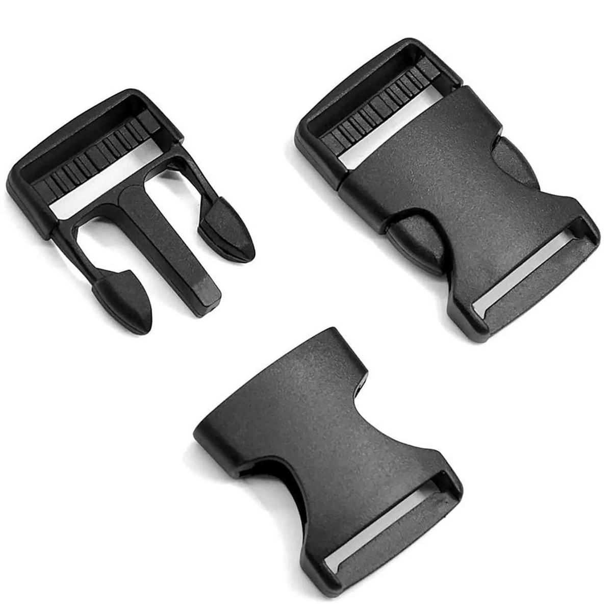 25mm Quick Release Buckle Clip 5x Black Plastic Side Cord Strap Fastener