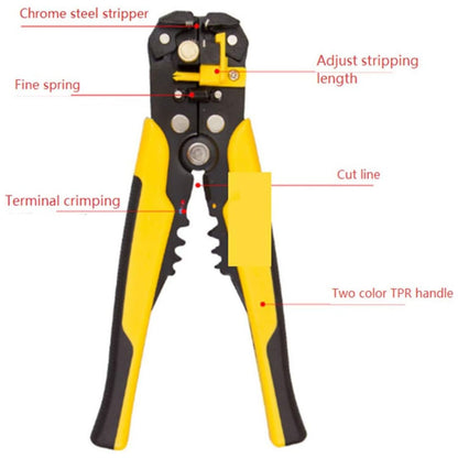 Yellow Pliers Stripper Tool Automatic Terminal Cutter Electric Cable Crimper