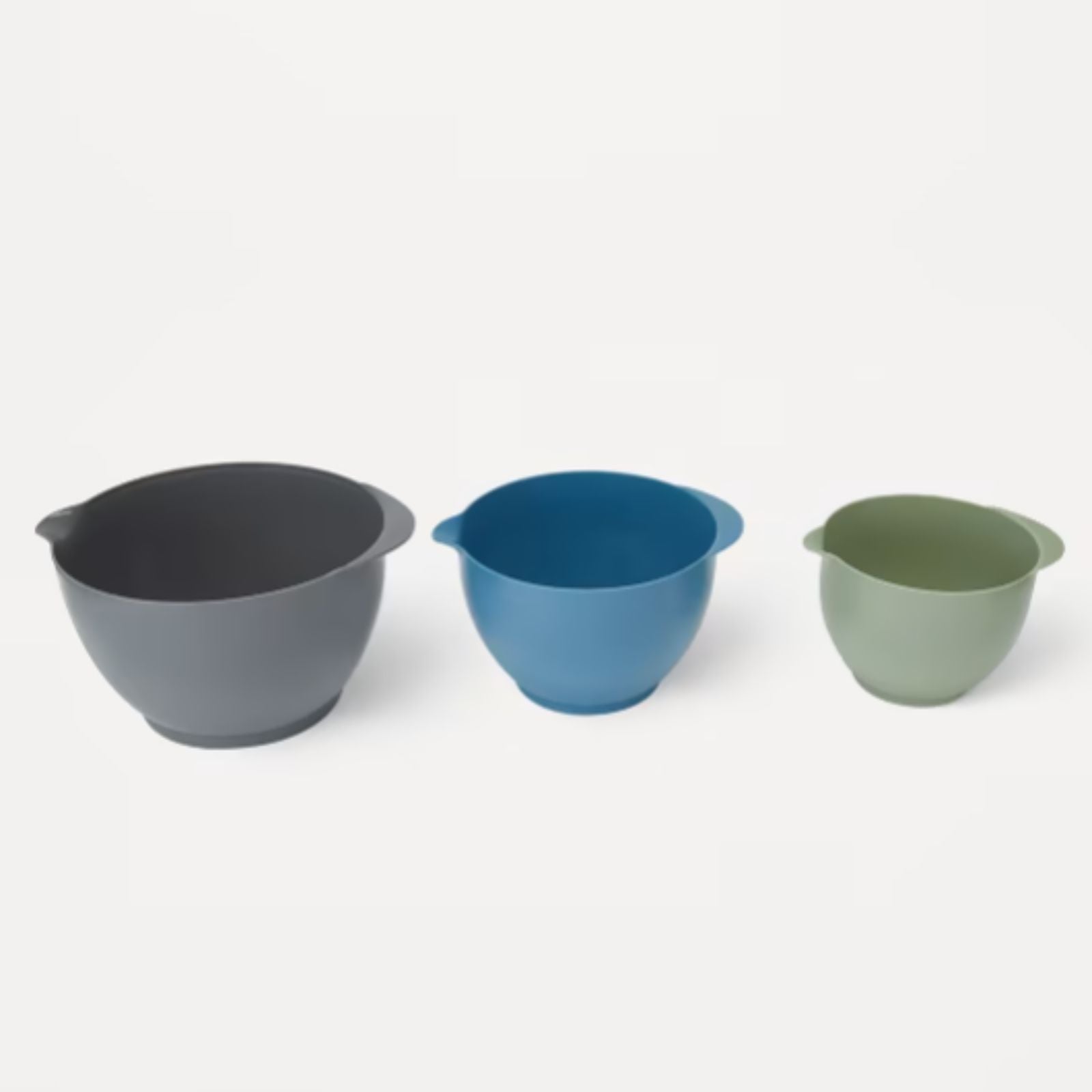 Plastic Mixing Bowls Set of 3 Kitchen Dishwasher Safe Blend Ingredients